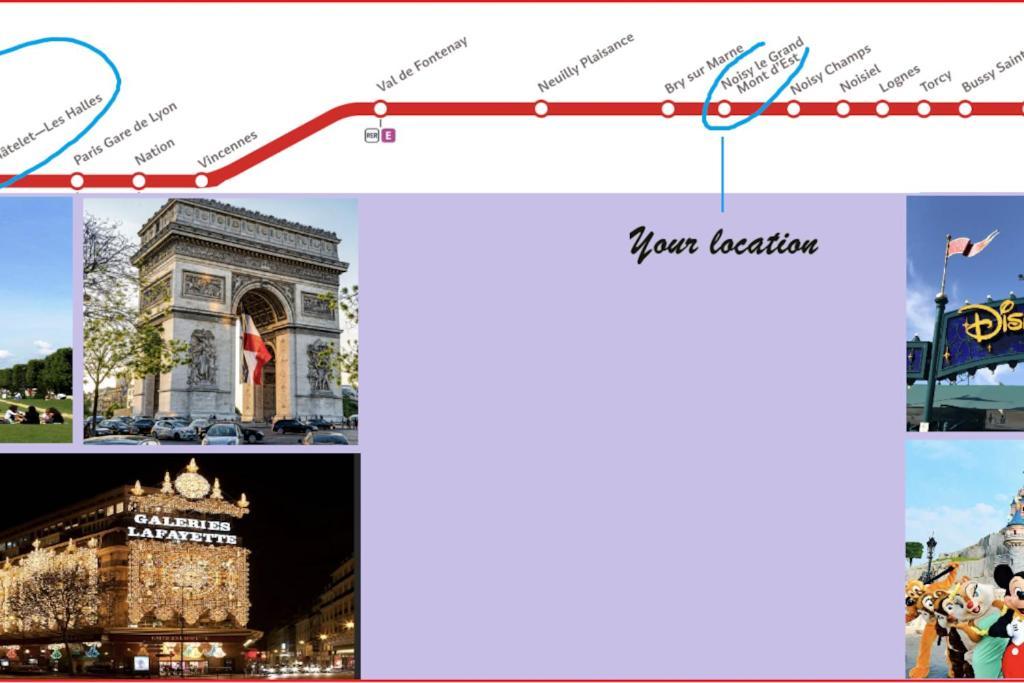 Le Petit Noisy Entre Paris Et Disney, Proche Centrex Avec Jardin Privatif Et Parking エクステリア 写真
