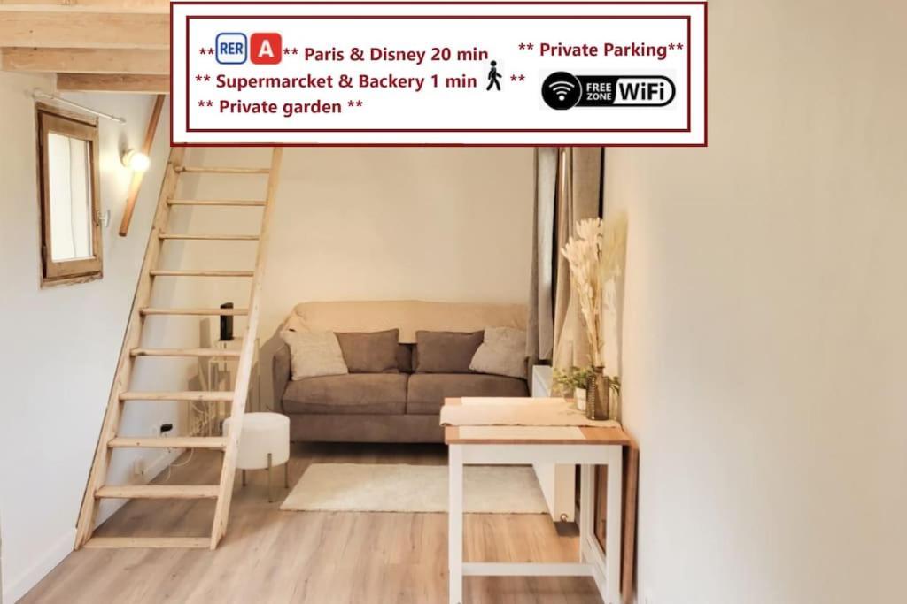 Le Petit Noisy Entre Paris Et Disney, Proche Centrex Avec Jardin Privatif Et Parking エクステリア 写真